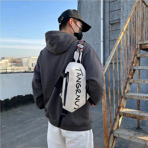  Beige Men & Women Sling Bag Waterproof Sling Large Shoulder Bag with Adjustable Strap Crossbody Bag for Men And Women - SRB1