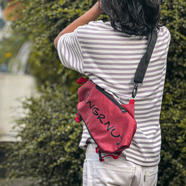  Beige Men & Women Sling Bag Waterproof Sling Large Shoulder Bag with Adjustable Strap Crossbody Bag for Men And Women - SRB5