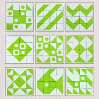 Wooden Pattern Cube 30 Geometric Shape Sorting Block Green/ Montessori Toys Toys for Kids.