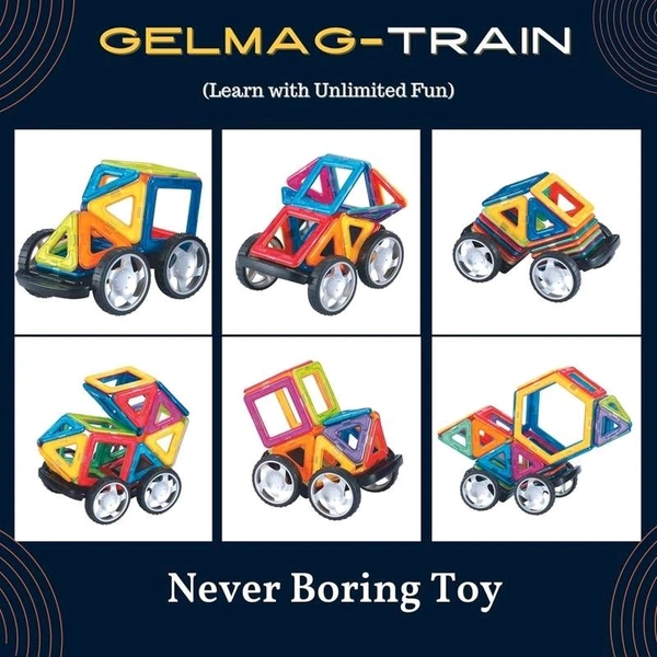 Magnetic Blocks for Kids Magnet Triangle, Square, Rectangle, Half Circle and Tyre for Boys, Girls Brain Development Learning Education Puzzle Game (30 pcs).