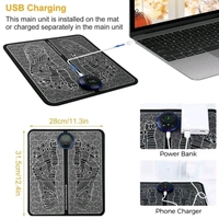 Ems foot massager mat electric vibration improve health pain relief relieve pressure with usb charging battery pad 9 level blood circulation muscle for home