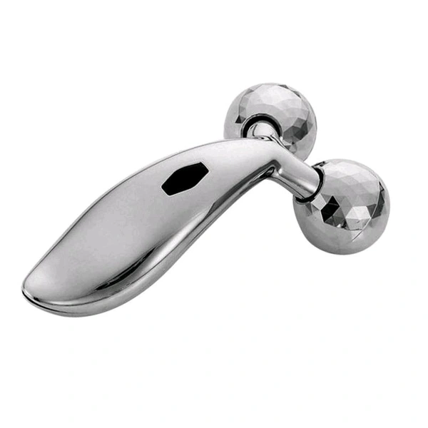  3D Manual Roller Face Body Massager Skin Lifting Wrinkle Remover Facial Massage For Relaxation and Tightening (Silver)