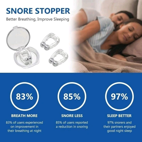 Magnetic Anti Snore Clip Pack of 4, Device For Men and Women Soft Silicon Nose Clip, Unisex Stop Snoring Anti Snore Free Sleep Silicone Magnetic Nose Clip.