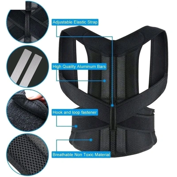 Premium Posture Corrector for Men Back Support Belt for Pain Relief for Women Adjustable Upper Back Straightener Shoulder and Chest Brace