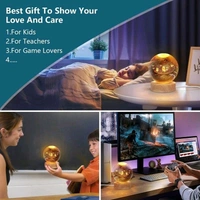 3D Crystal Ball Night Lamp With Woodern Base Solar System Crystal Ball Night Light, Bedroom Decor, ldeal Birthday Gift For Teens Men, Women, Kids, Boys, Girls.