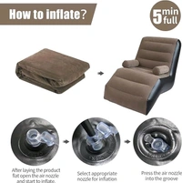 Compressible S-Shaped Sofa Bed for Lunch Break, Iatable Lounge Chair, Portable and Multifunctional, Outdoor Beach Furniture, High Quality - Gray