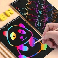 Magic Paper Sheet Art Book and Craft Paper Boys and Girls of Age 4 Years and Above Rainbow 10 Pages Scratch Book Return Gifts for Kids Birthday (4Pcs)