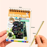 Magic Paper Sheet Art Book and Craft Paper Boys and Girls of Age 4 Years and Above Rainbow 10 Pages Scratch Book Return Gifts for Kids Birthday (4Pcs)