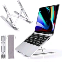 Adjustable Height Aluminum Metal Frame Foldable Portable Laptop Stand, Tablet Stand, Notebook etc - Silver