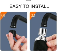 Kitchen Tap Spray Head 360°Swivel Tap Extender with Filter and 3 Spray Modes, Room Aluminium Tap Attachment Swivelling, High Pressure Water Saver for Tap.