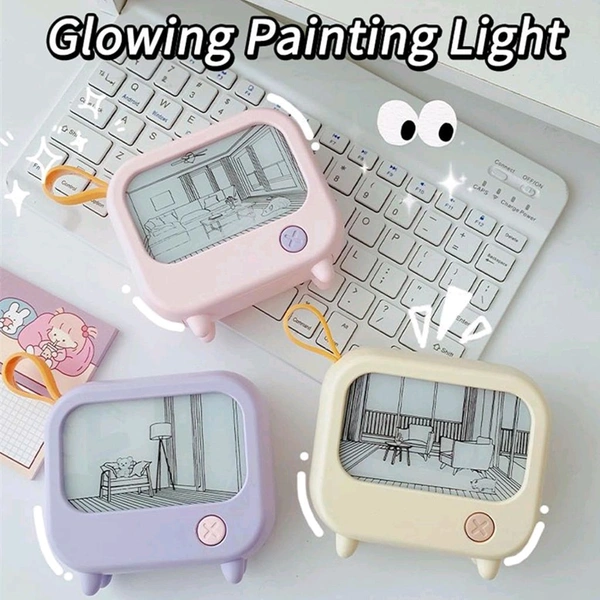 Sunset LED TV Night Light Painting Decoration Led Art Illuminated Light Up Picture, Light Art Decor, Bedside Lamp for Nightstand, Night Lights for Kids Adults