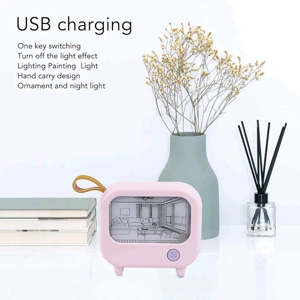 Sunset LED TV Night Light Painting Decoration Led Art Illuminated Light Up Picture, Light Art Decor, Bedside Lamp for Nightstand, Night Lights for Kids Adults