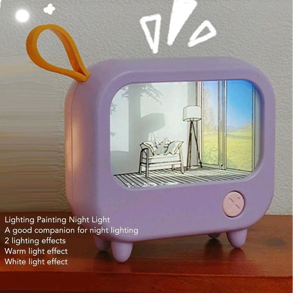 Sunset LED TV Night Light Painting Decoration Led Art Illuminated Light Up Picture, Light Art Decor, Bedside Lamp for Nightstand, Night Lights for Kids Adults