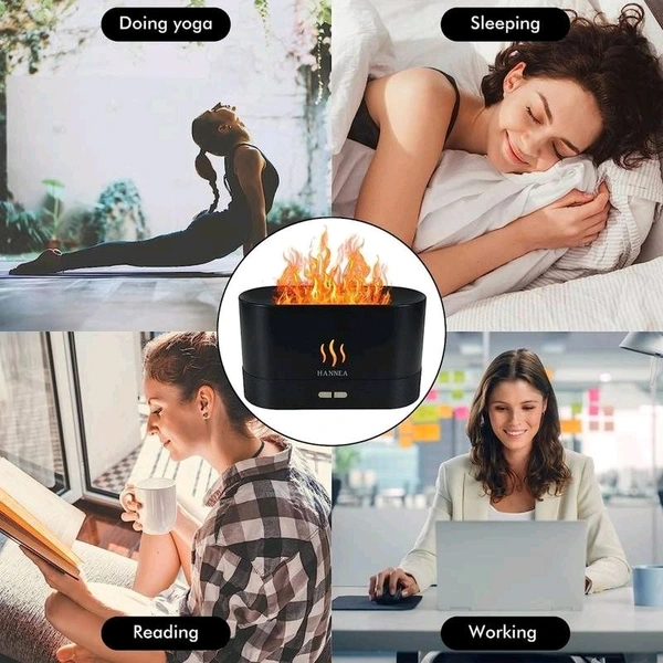 Flame Air Diffuser Aromatherapy Air Humidifier, 180mL Quiet Mist Humidifiers for Essential Oils Auto Shut-Off Protection for Home, Office, Party Decoration, Car Desktop, Office, Bedroom for use - Prepaid orders only accepted