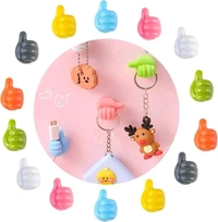 Thumbs UP Hooks for Wall, Self Adhesive Hook Silicone Based Cable Wire Organizer Key Hanger Toothbrush Multicolor Holder Makeup Brush Holder for Bedroom, Car, Home and Office (Multi Colour). - Pack Of 10