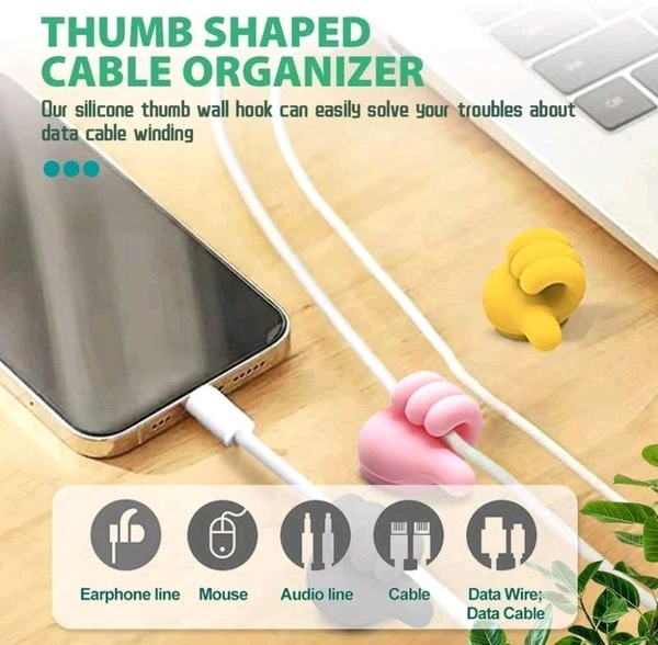 Thumbs UP Hooks for Wall, Self Adhesive Hook Silicone Based Cable Wire Organizer Key Hanger Toothbrush Multicolor Holder Makeup Brush Holder for Bedroom, Car, Home and Office (Multi Colour). - Pack Of 10