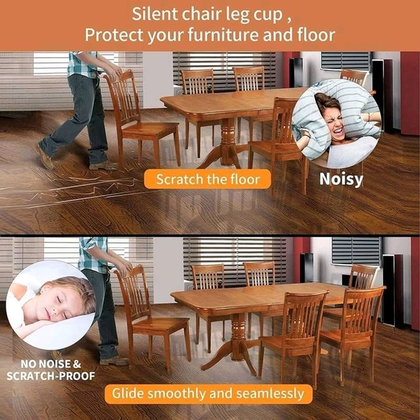 Furniture Protector to Prevent Scratches and Reduce Noise | Silicon Anti-Slip Furniture Leg Covers for Chair, Table & Stool (10 Pcs) - Pack Of 10