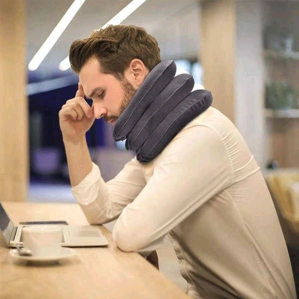Health Care Cervical Neck Traction Air Bag with 3 Layer Inflatable Pillow for Neck Support and Relaxation