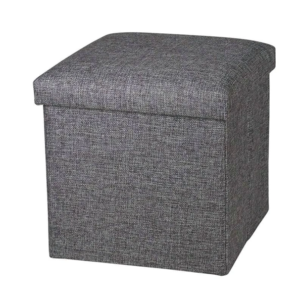Cube Shape Sitting Stool with Storage Box Living Foldable Storage Bins Multipurpose Clothes, Books, Laundry, Kids Toys Storage Organizer with Cushion Seat Space Saving Box 