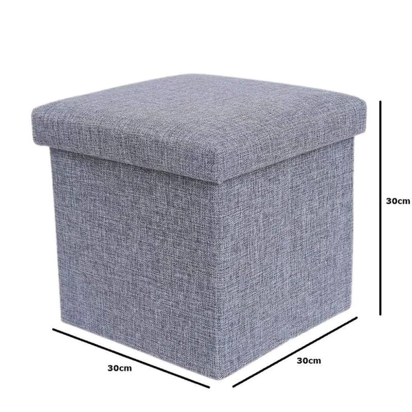 Cube Shape Sitting Stool with Storage Box Living Foldable Storage Bins Multipurpose Clothes, Books, Laundry, Kids Toys Storage Organizer with Cushion Seat Space Saving Box 