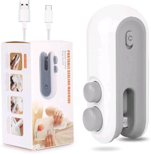 Portable Mini Sealing Machine, 2 in 1 USB Rechargeable Magnetic Heat Sealing & Cutting, Handheld Vacuum Sealer for Food, Snacks, Chips, Fresh Storage, Plastic Bags Sealing Machine (Multicolor)