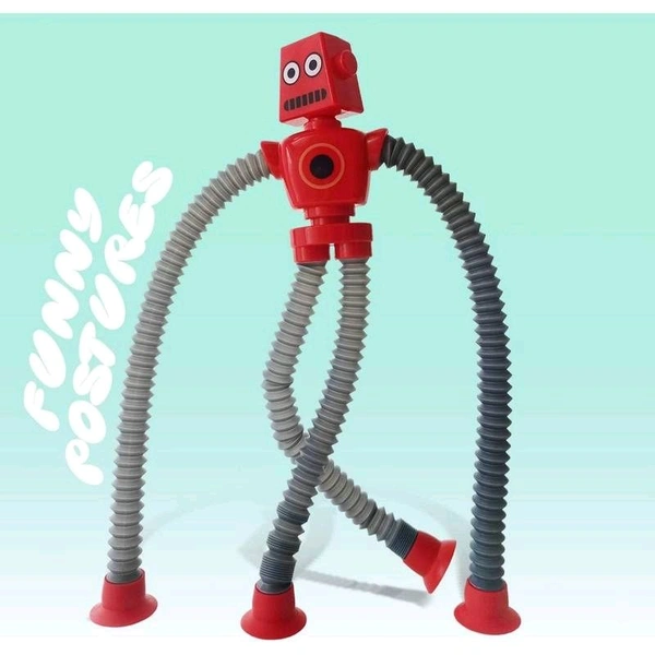 4 in 1 Space Robot Men It's New Bendable Telescopic Robot Men Shape Changing Tubes Sensory Toys Pop Creative Suction Cup Toys