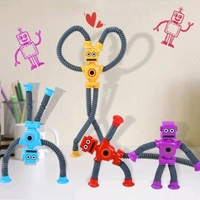 4 in 1 Space Robot Men It's New Bendable Telescopic Robot Men Shape Changing Tubes Sensory Toys Pop Creative Suction Cup Toys