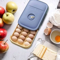 Drawer Type Egg Storage Box with Lid Household Kitchen Eggs Holder for Refrigerator Reusable Stackable Egg Tray Holds for Kitchen Refrigerator Egg Bin Cabinet for Freezer