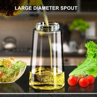 2 in 1 Olive Oil Pourse and Oil Dispenser Bottle for Kitchen Cooking, Glass Oil Bottle with Premium Nozzle
