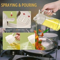 2 in 1 Olive Oil Pourse and Oil Dispenser Bottle for Kitchen Cooking, Glass Oil Bottle with Premium Nozzle