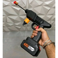 High Pressure Water Gun Wireless High Pressure Washer Water Spray Gun for Car Wash Bike Washing Cleaning (Electric car wash Gun, Battery 2)