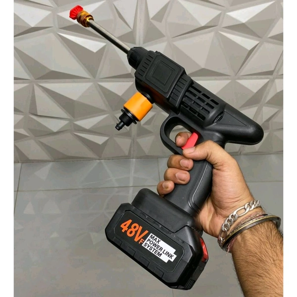 High Pressure Water Gun Wireless High Pressure Washer Water Spray Gun for Car Wash Bike Washing Cleaning (Electric car wash Gun, Battery 2)