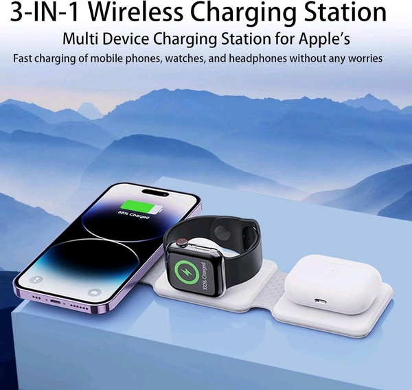 3 in 1 Wireless Charger for iPhone,Magnetic Foldable 3 in 1 Charging Station