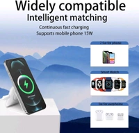 3 in 1 Wireless Charger for iPhone,Magnetic Foldable 3 in 1 Charging Station