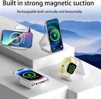 3 in 1 Wireless Charger for iPhone,Magnetic Foldable 3 in 1 Charging Station