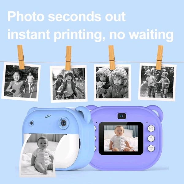 Print Paper Photo MP3 Player Video Recording Instant Print Camera for Kids, Christmas Birthday Gifts for Girls Boys, Instant Camera (Multicolor)  - Prepaid orders only accepted