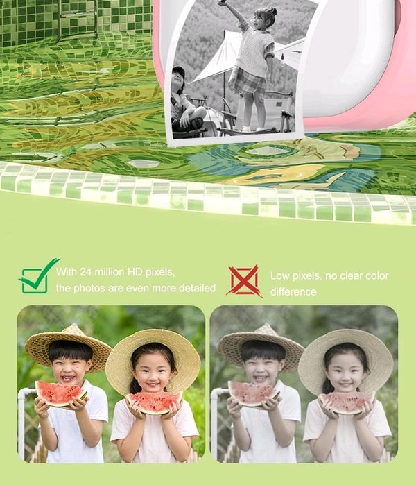 Print Paper Photo MP3 Player Video Recording Instant Print Camera for Kids, Christmas Birthday Gifts for Girls Boys, Instant Camera (Multicolor)  - Prepaid orders only accepted