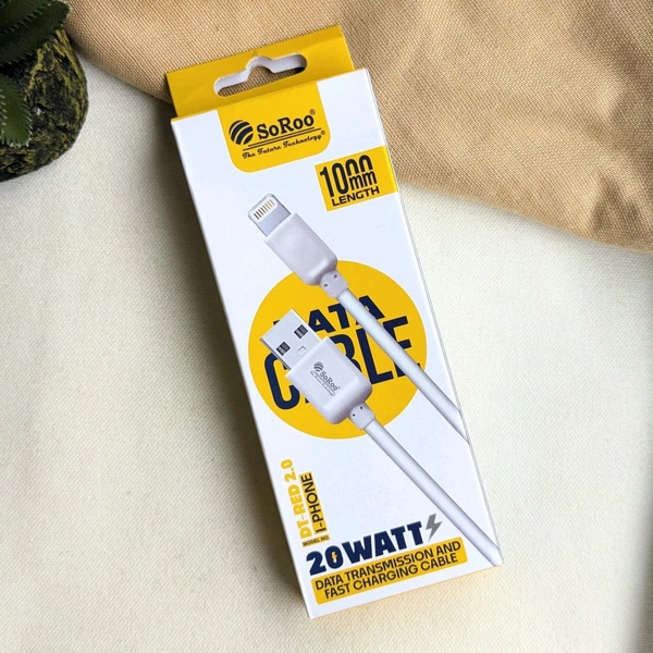 Original Soroo DT-RED 20W I-Phone Charging Cable | Data Transmission And Fast Charging Cable