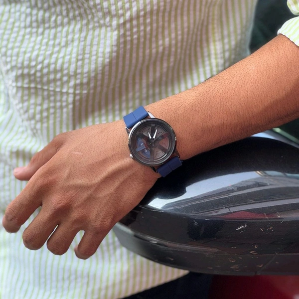 Gyro Spinning Car Alloy Rim Wheel Watch | Car Wheel Watch, Mens Wristwatch with Spinning Car Rim Hub Design, Quartz Movement, Gifts for Car Enthusiasts - SRP4