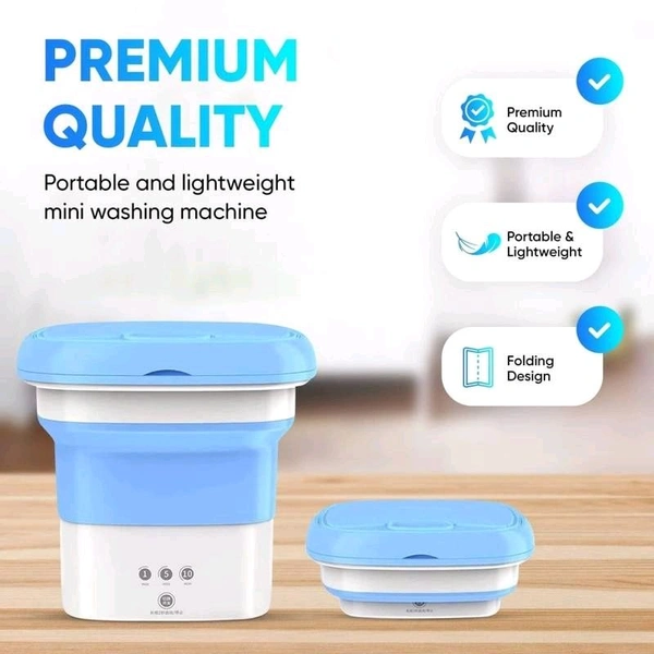 Portable Folding Mini Washing Machine, Bucket Washer for Clothes Laundry, Foldable Compact Ultrasonic Small Automatic USB Powered Cleaning Washer for Travel Home Business Trip. - Prepaid orders only accepted