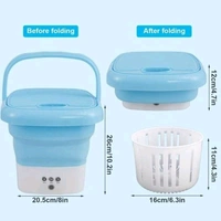 Portable Folding Mini Washing Machine, Bucket Washer for Clothes Laundry, Foldable Compact Ultrasonic Small Automatic USB Powered Cleaning Washer for Travel Home Business Trip. - Prepaid orders only accepted