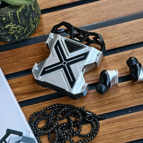  Z27 High Quality Wireless Earbuds With Neck Chain | Metal Body | V5.3 Bluetooth With High Sound Quality - 1 Month Cybzone Warranty