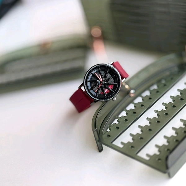 Gyro Spinning Car Alloy Rim Wheel Watch | Car Wheel Watch, Mens Wristwatch with Spinning Car Rim Hub Design, Quartz Movement, Gifts for Car Enthusiasts - SRW2