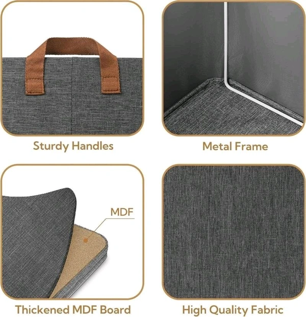 Wardrobe Organizer for Clothes with Metal Frame, Drawer Organizer, Rectangle Storage Baskets for Clothing Fabric Storage Box with Handles Shelf Basket for Storage Clothes Pants