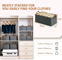 Wardrobe Organizer for Clothes with Metal Frame, Drawer Organizer, Rectangle Storage Baskets for Clothing Fabric Storage Box with Handles Shelf Basket for Storage Clothes Pants
