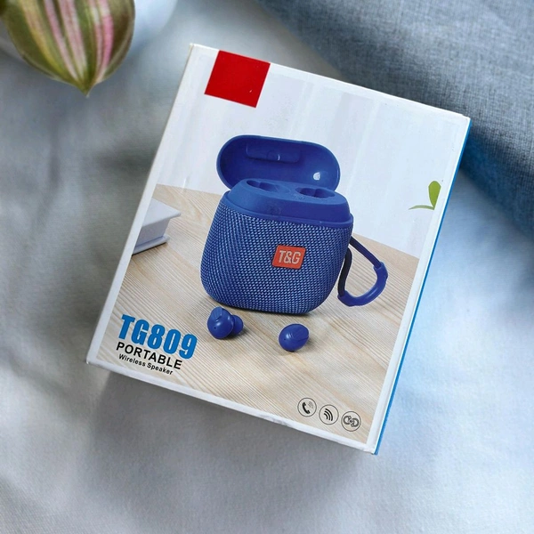 New TG809 2 in 1 Portable Outdoor Wireless Speaker & Mini TWS Bluetooth Earbuds