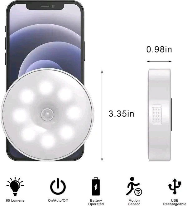 Motion Sensor Light for Home with USB Charging Self Adhesive Wireless LED Body Induction Lamp Sensor Night Light for Magnetic Base