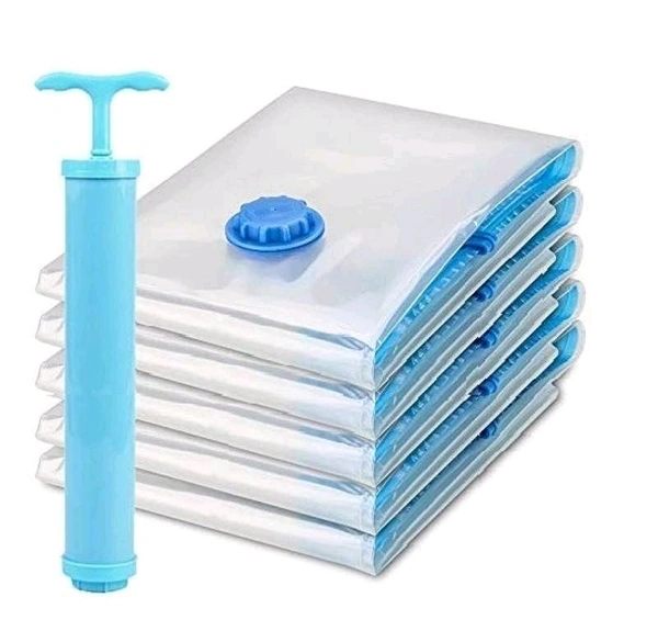 Heavy Quality Vacuum Storage Reusable Zip lock Smart Space Saver Bags with Hand Pump for Travel