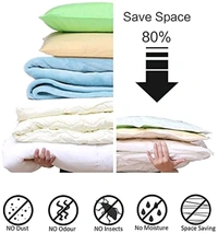 Heavy Quality Vacuum Storage Reusable Zip lock Smart Space Saver Bags with Hand Pump for Travel