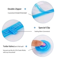 Heavy Quality Vacuum Storage Reusable Zip lock Smart Space Saver Bags with Hand Pump for Travel
